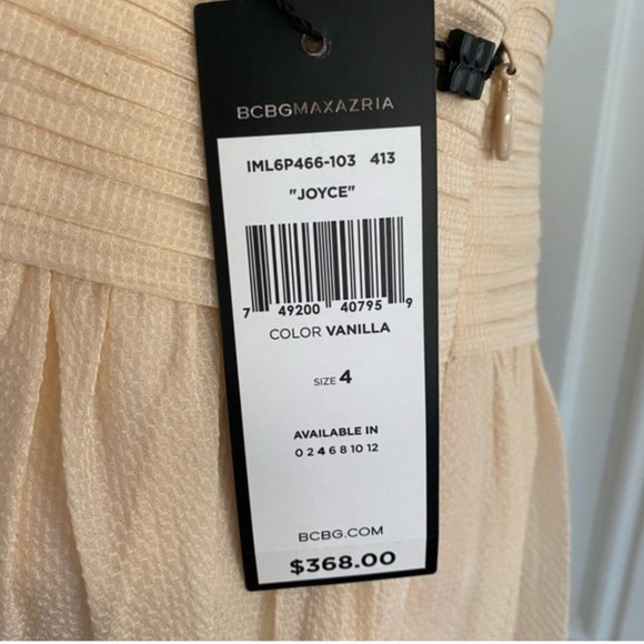 BCBG Silk Dress Vanilla Size 4 - Picture 2 of 8